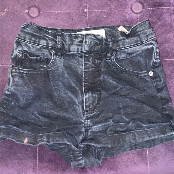 Somewhat Faded High Wasited Black Jean Shorts - Picture 2 of 2